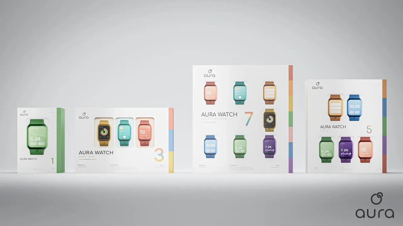 Aura - Smart watch — seven colours (3D work by MS3DSTUDIO) 5