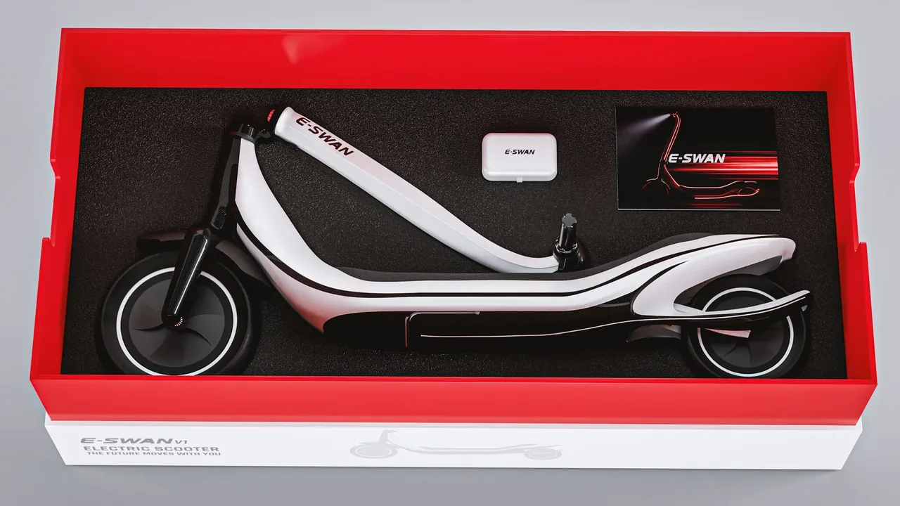 E-Swan - Premium electric scooter concept (3D work by MS3DSTUDIO) 12